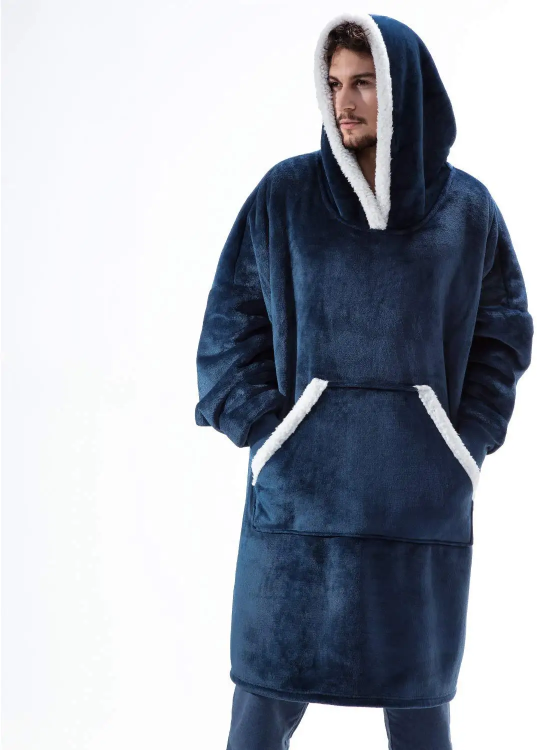 

NINE Winter Oversized Blanket with Sleeves Oversized Hoodie Fleece Warm Comfy Hoodies Sweatshirts Giant Women Hoody Robe