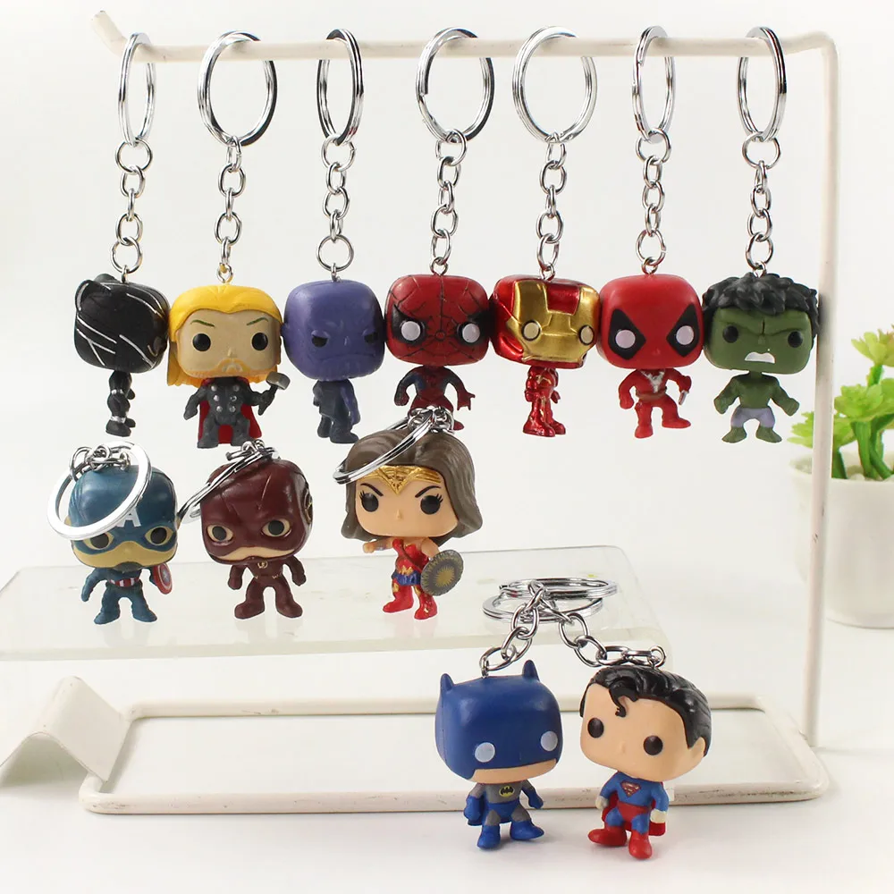 Брелки для ключей фигурки из ПВХ 4 см шт./лот Мстители Marvel Железный человек