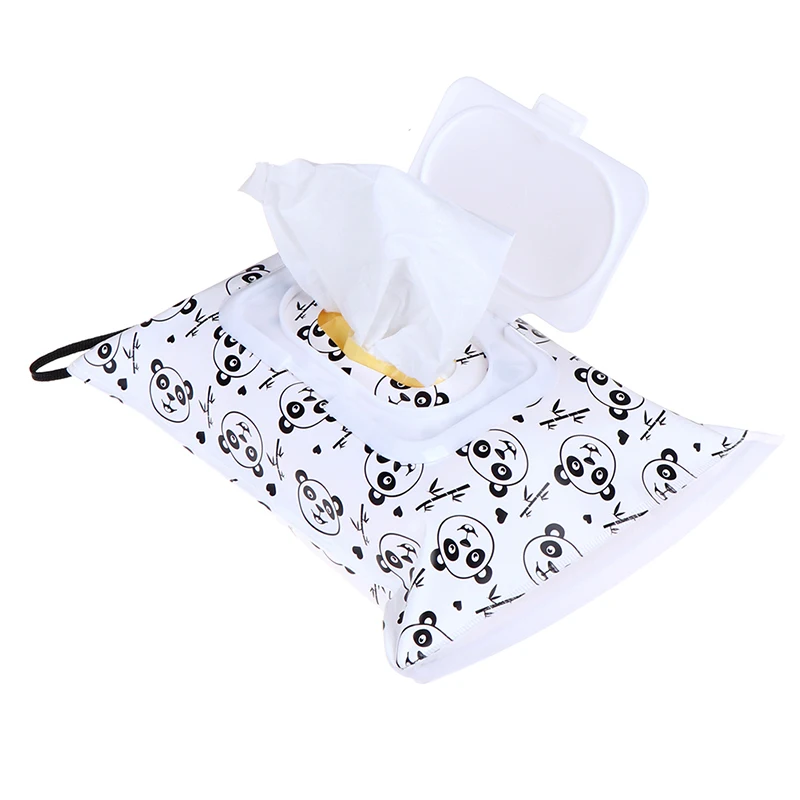 

1pc Eco-friendly Wet Wipes Bag Clamshell Cosmetic Pouch Clutch Clean Wipes Carrying Case Easy-carry Snap-strap Wipes Container