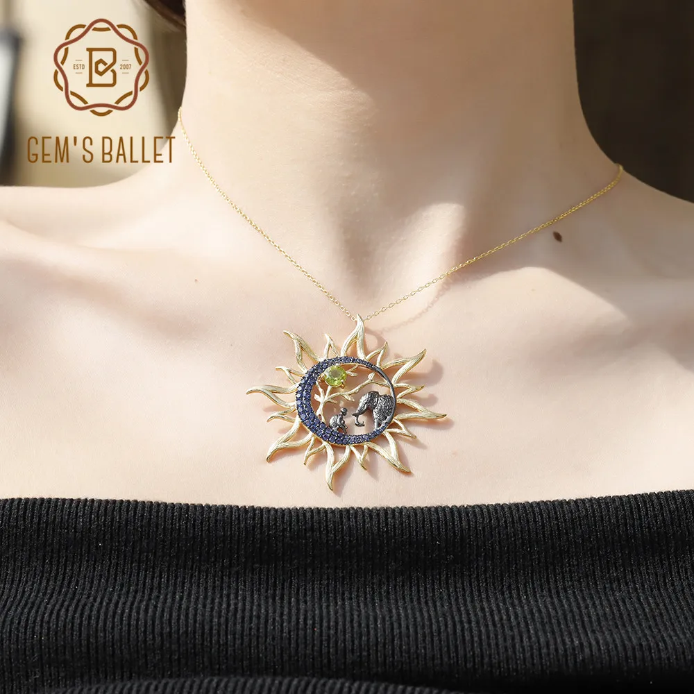 Женские Ювелирные изделия из перидота GEM'S BALLET ожерелье стерлингового серебра