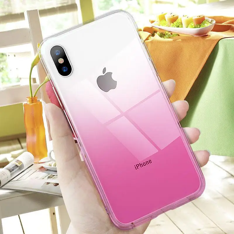 Прозрачный чехол для iPhone X XR XS Max 6 S 7 8 Plus 7Plus мягкий силиконовый разноцветный Coque| |