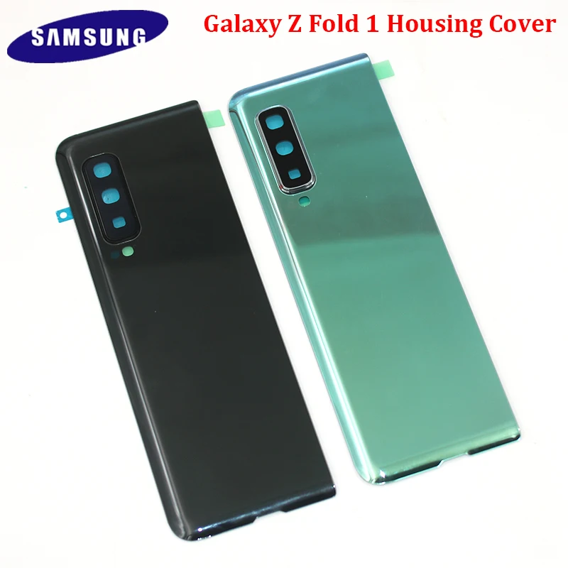 

Samsung Z Fold 1 Original Battery Back Cover Rear Door Housing 3D Glass Replacement Repair Part Protection Case With Camera Lens