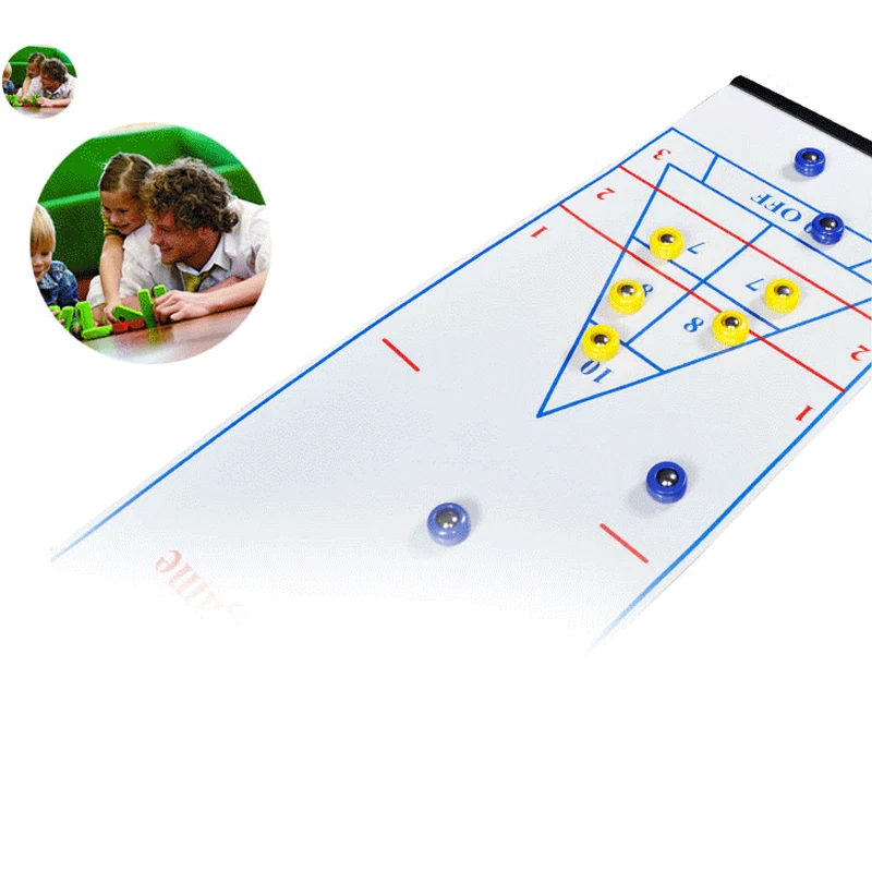 Настольный боулинг Shuffle Shuffleboard керлинг настольная игра для путешествий Бар Школа Обучение Семья головоломка детские игры игрушки 28*120 см