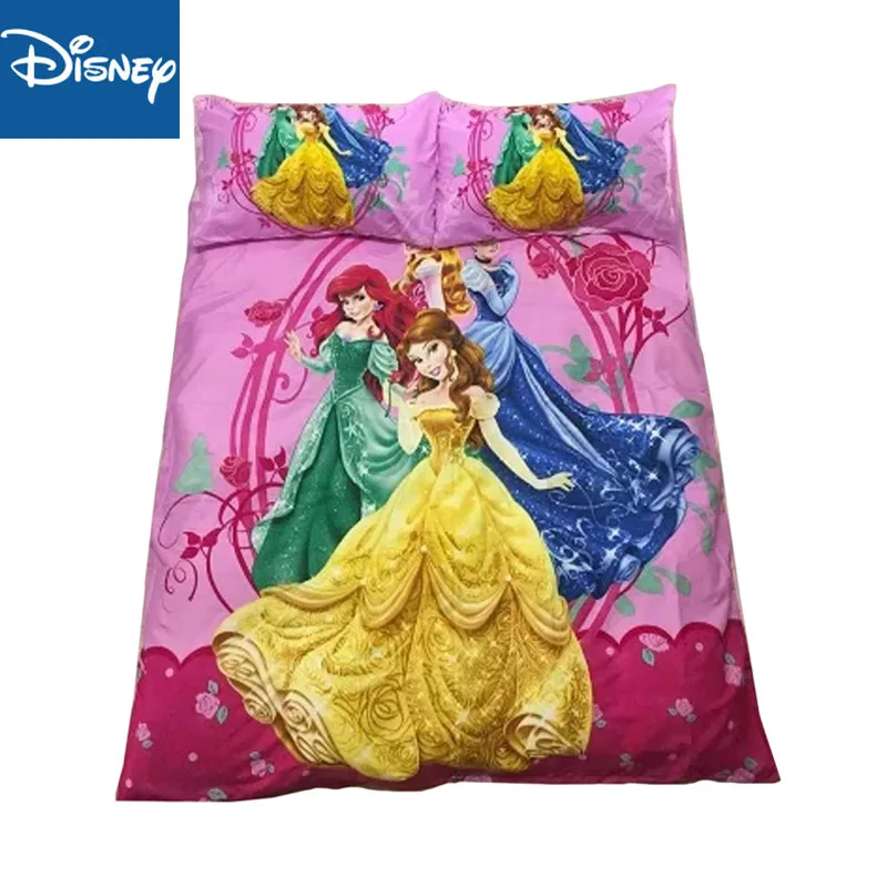 

Disney princess bedding set for kids bedroom decor single size duvet covers twin flat sheet 2-4pcs home textile birthday present