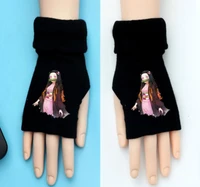 demon slayer anime cosplay accessories for man women cotton knitting wrist gloves mitten fingerless gloves christmas gift