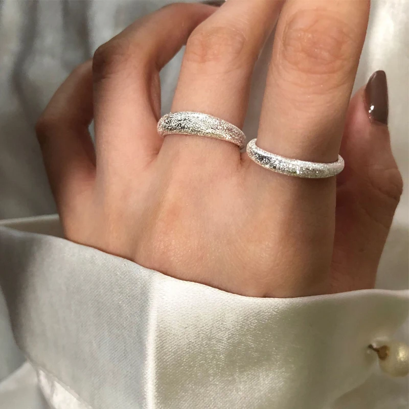 

New Fashion Aesthetic Love Wedding Rings for Women Minimalist Designer Adjustable Accessories Handmade Couple Jewelry Gift 2021