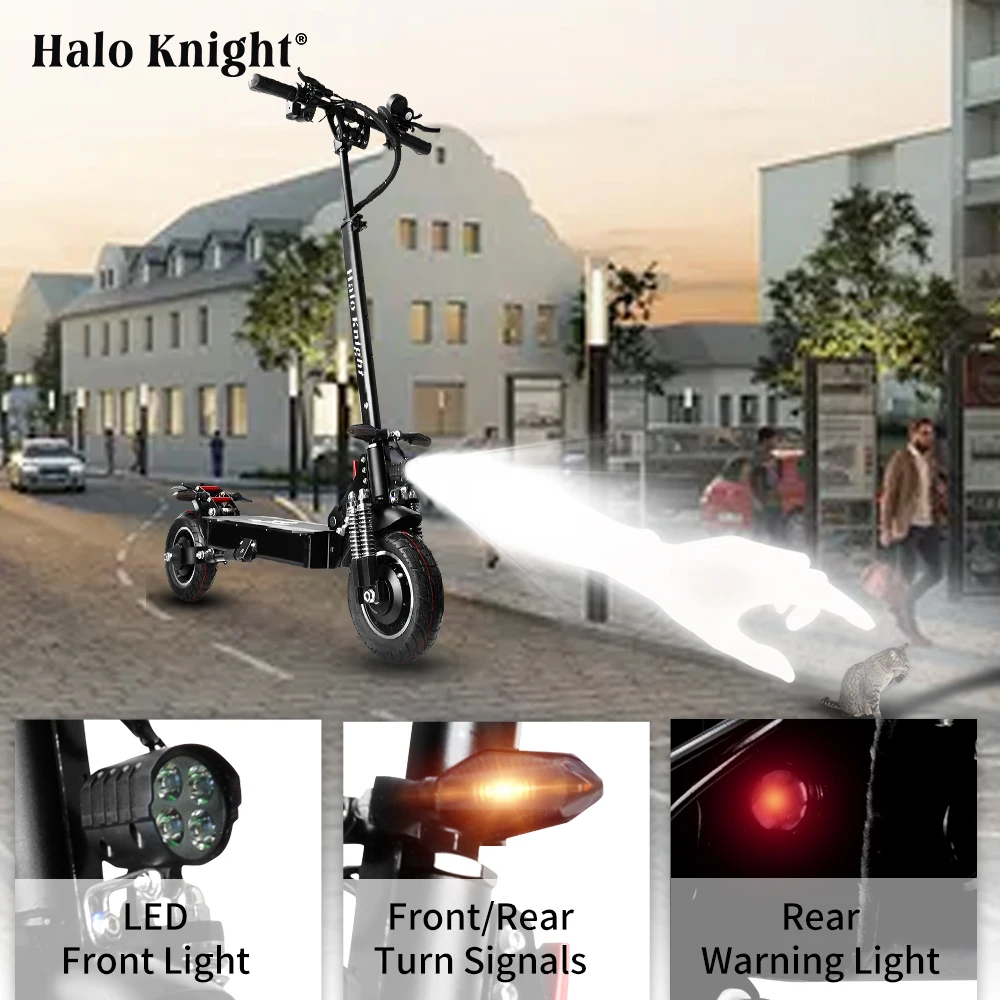 Halo Knight T104 2000W 70km/h EU Stock Electric Scooter With 25km/h Speed Limit Dual Motor Adult Powerful Motorcycle Escooter | Спорт и