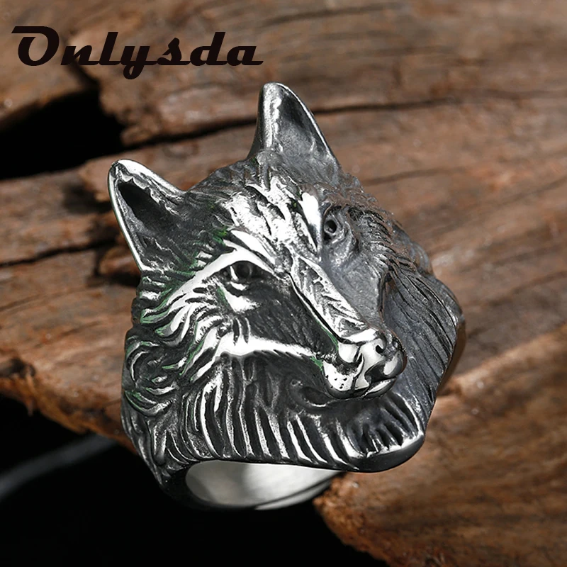 Stainless Steel Hight Quality Wild Wolf Head Biker Rings Mens Fashion Animal Viking Jewelry Cool Stuff Vintage Style Man Anel | Украшения и