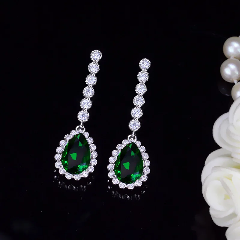 

New Fashion Drop Pendant Earrings AAA Cubic Zirconia Lady Exquisite Ear Stud Bridal Wedding Banquet Dress Jewelry