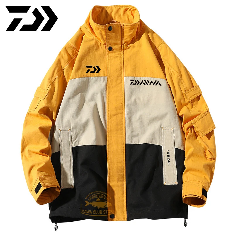 

Daiwa Fishing Jacket Men Winter Fishing Clothing Thermal Big Pocket Zipper Fishing Shirt Sports Casual Coat Men Fishing Clothes
