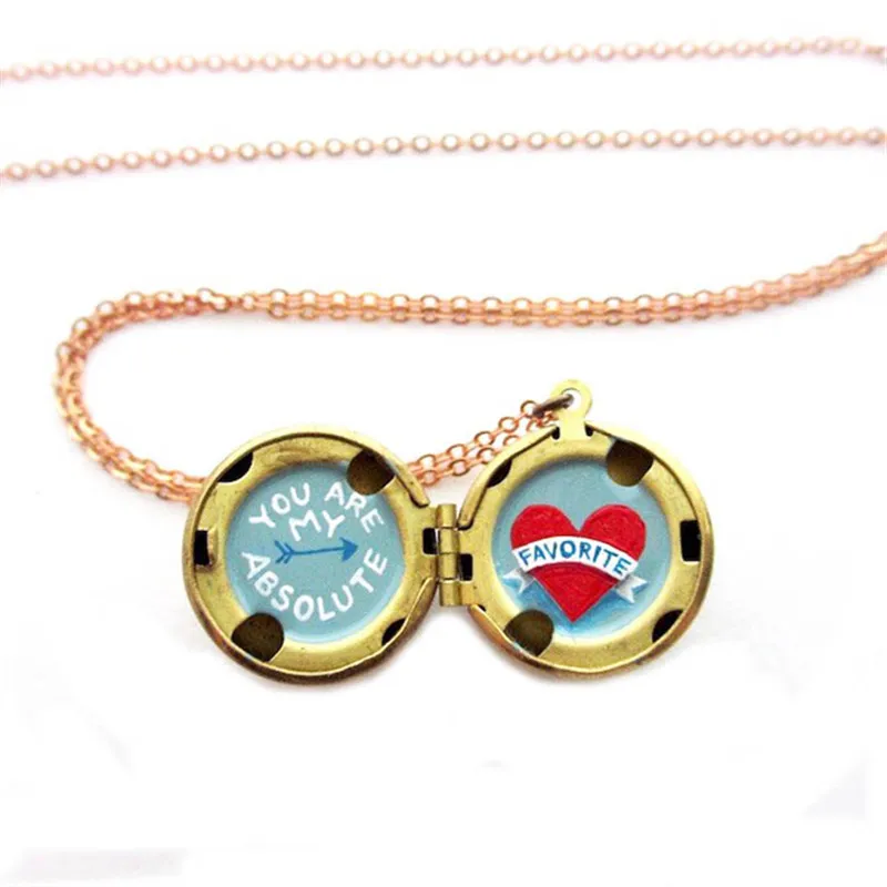 12 шт./лот крошечное ожерелье-медальон вы мои любимые латунные ювелирные