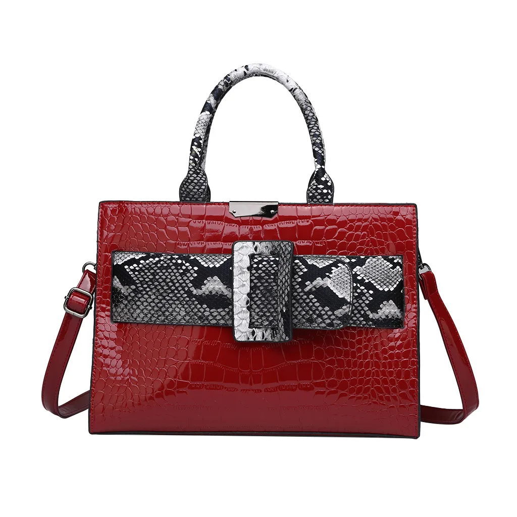 Змеиная кожа черная Маленькая женская сумка мессенджер мягкая моющаяся