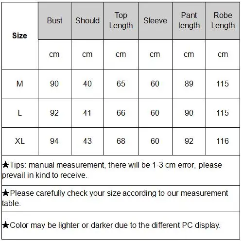 

Pyjamas Womans Pajamas Set Robe+Cami+Pants 3 Peices Sleepwear Sets Cotton Pajamas Long Sleeves Breathable Sexy Robe Set Homewear