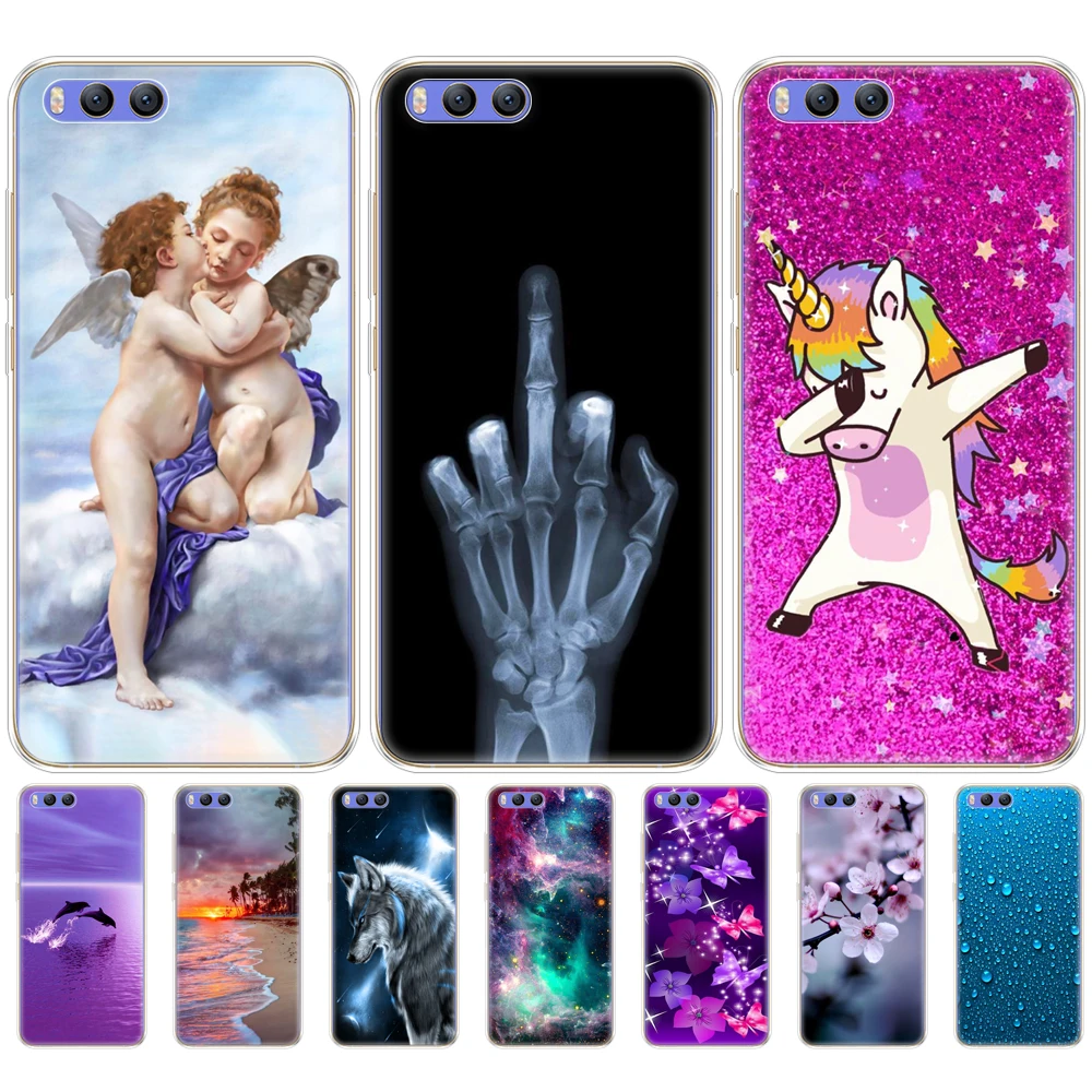 TPU soft Phone Case For xiaomi Mi 6 Case Cover for xiaomi Mi6 Case Phone Cover Xiomi Case Soft Silicone Shell for xiaomi6 flower