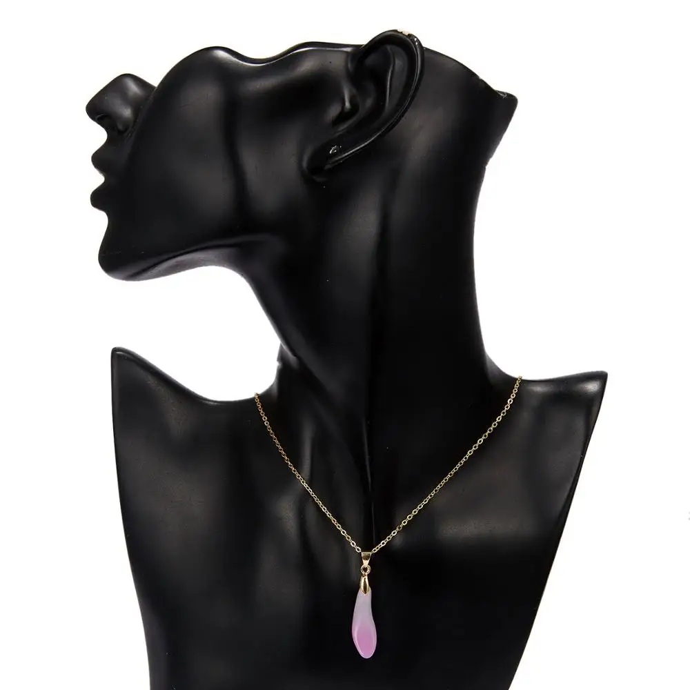 

Rinhoo Make a Wish Natural Stone Water Drop Necklace Lover Opal Stone Waterdrop Pendant Necklace Charm Jewelry Unique Jewelry
