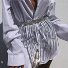 Юбка женская прозрачная, со стразами и цепочкой на талии