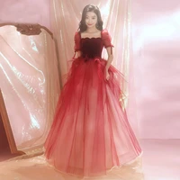 beauty emily burgundy evening dresses luxury 2021 long wedding dress women beading prom gowns lace up back long ball gown