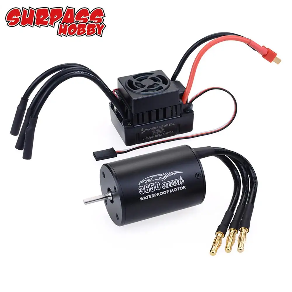 Surpass Hobby 3650 водонепроницаемый 3 175 мм 2300/3100/3900KV бесщеточный ру автомобиль мотор + 60A