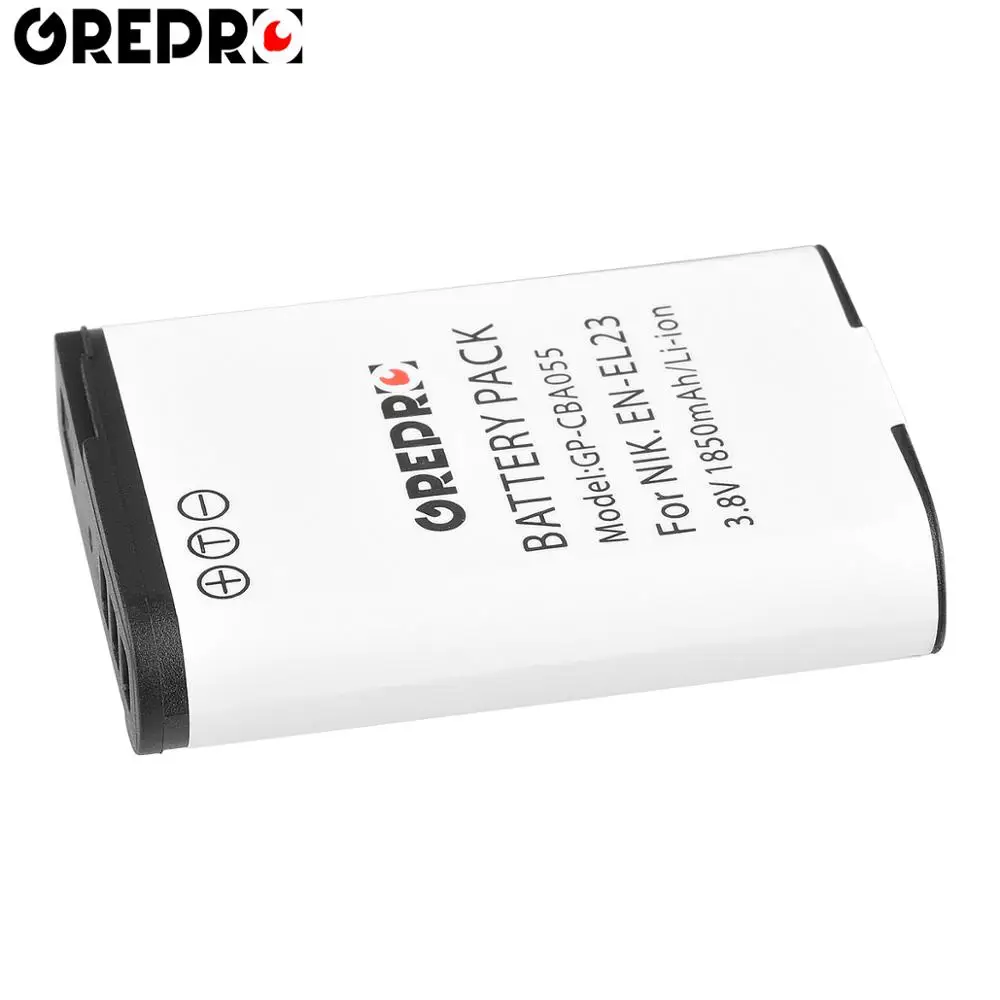 GREPRO 2 шт. 1850 мАч EN-EL23 камера Литий-ионная батарея + ЖК USB зарядное устройство