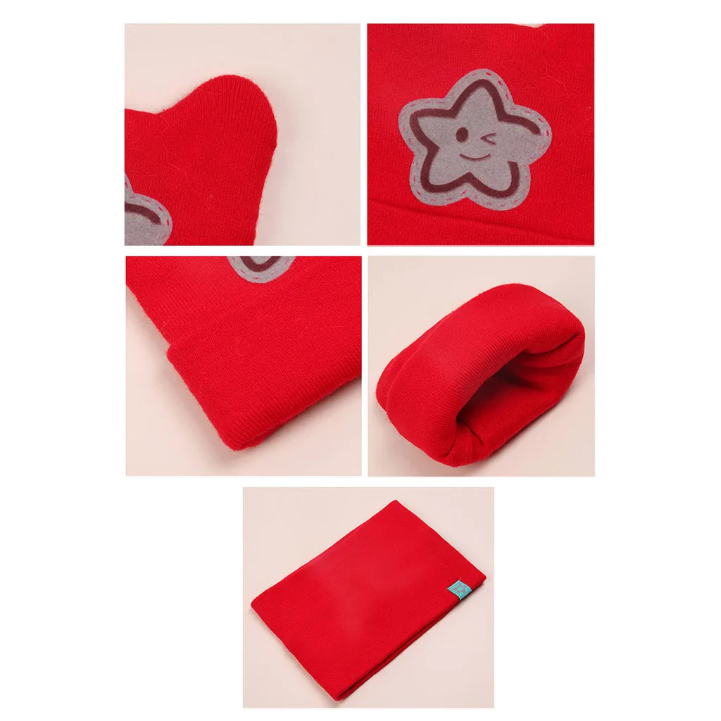 Комплект из 2 предметов шапка для малышей шарф вязаный плюшевый зимний теплый