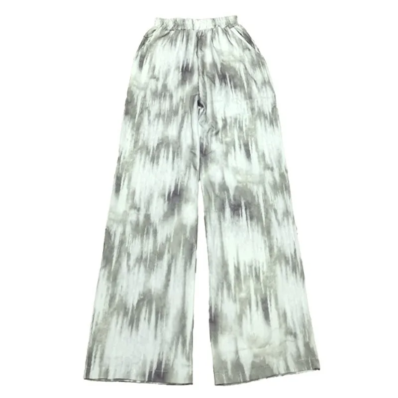 

SHENGPALAE Tie Dye Trousers Women's Summer 2021 New High Elastic Waist Thin Straight Loose Sports Pants Female Fashion 5E798