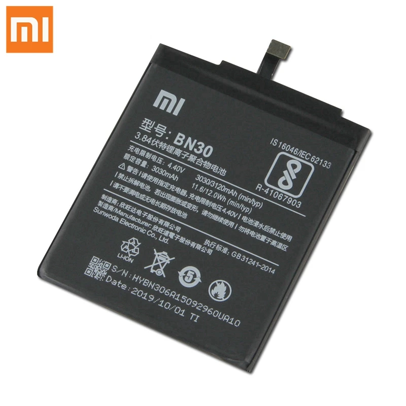 Оригинальная сменная батарея для Xiaomi mi Red mi Hong mi 4A Redrice 4A BN30, настоящая батарея для телефона 3120 мАч