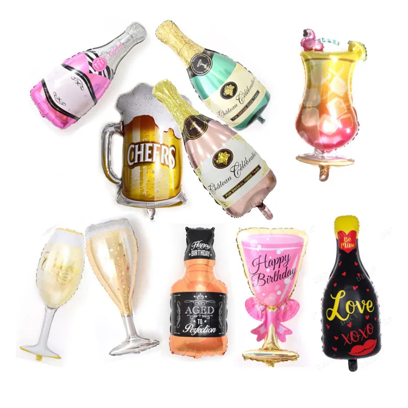 С Днем Рождения украшения Золотая Корона бокалы для шампанского Бутылка виски