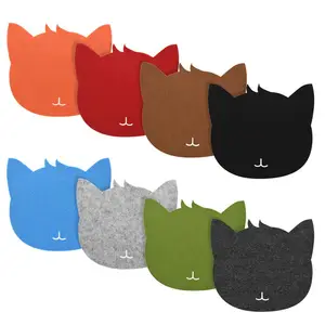 felt cat head desk mat anti slip soft gaming mouse pad keyboard mat laptop computer pc free global shipping