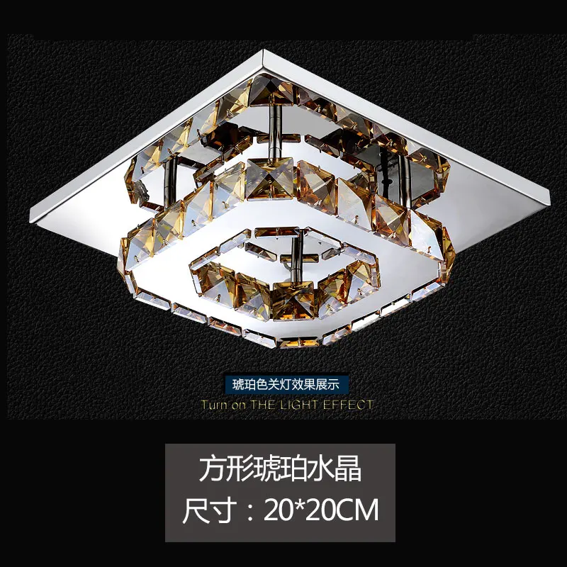 Квадратный светодиодный хрустальная люстра светильник для прохода веранда