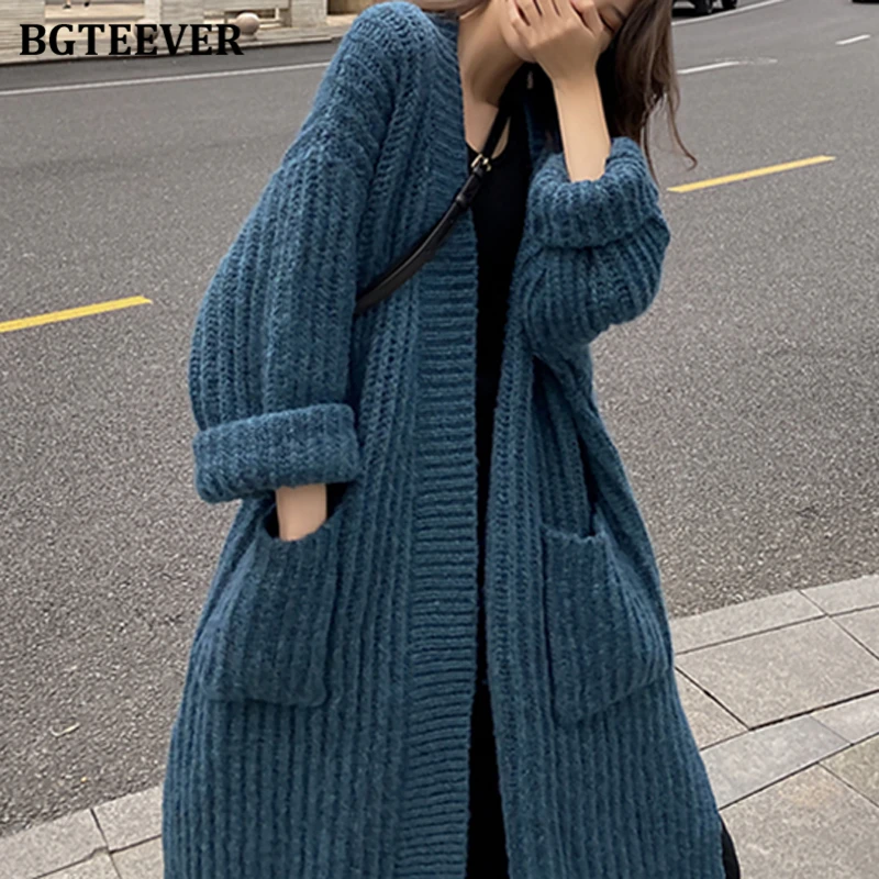 BGTEEVER зимние кашемировые теплые женские вязаные кофточки с рисунком в виде