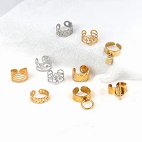 punk womens ring stainless steel rings open rings for women geometry ring ring heart lock pendant ring chain rings jewelry gift