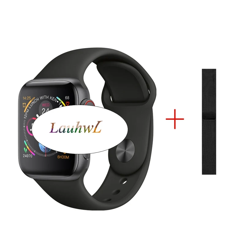 black a black matel Bluetooth Вызов Смарт Браслет для проверки сердечного ритма 9 1:1 SmartWatch 44 мм с gps ДЛЯ Apple iOS Android сердечного ритма ЭКГ-шагомер IWO 8 iwo 8 plus - Цвет: black a black matel