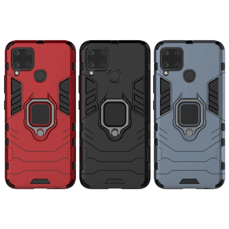 for oppo realme c15 case protective case for realme c15 c11 c21 c20 c12 c17 c21 q3 cover armor silicone shell finger ring cover free global shipping