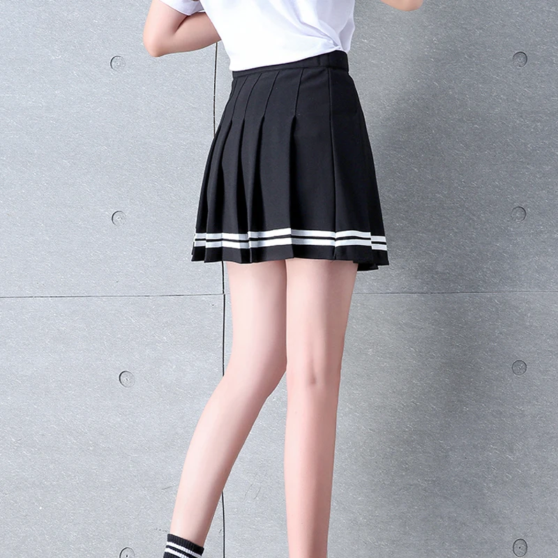 Girls 2019 Tennis Skirt Fashion Mini Pleated Dance Student Baseball Uniform Striped High Waist Sport | Спорт и развлечения