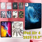 Чехол для планшета Apple IPad Air 4, 2020, 10,9 дюйма, A2072A2316A2324A2325, пластиковый устойчивый к падению жесткий корпус с перьями и стилус