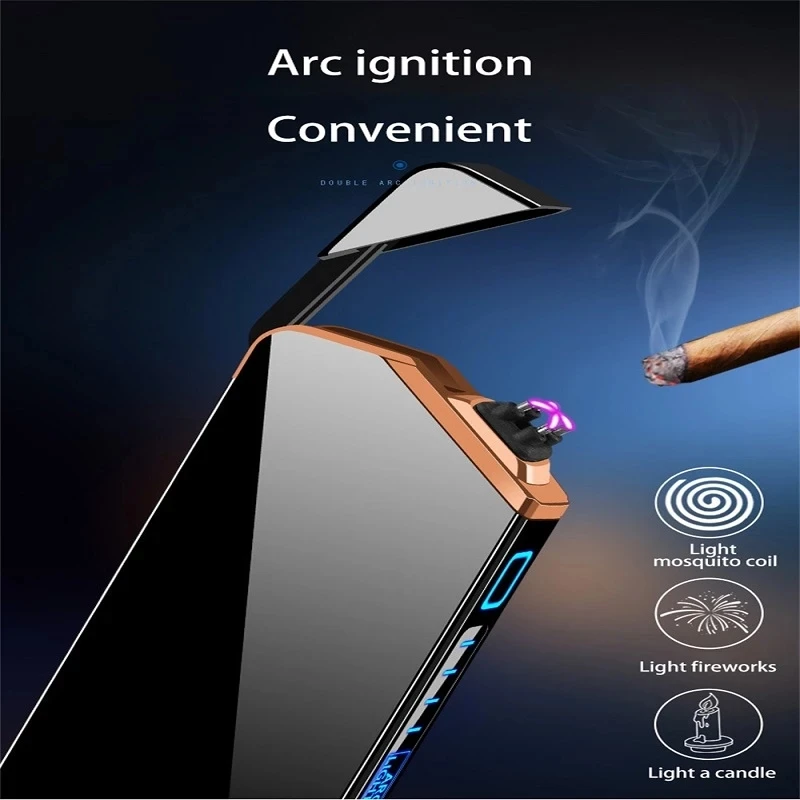 Ветрозащитная зажигалка с двойной дугой USB электрическая плазменная Зажигалка