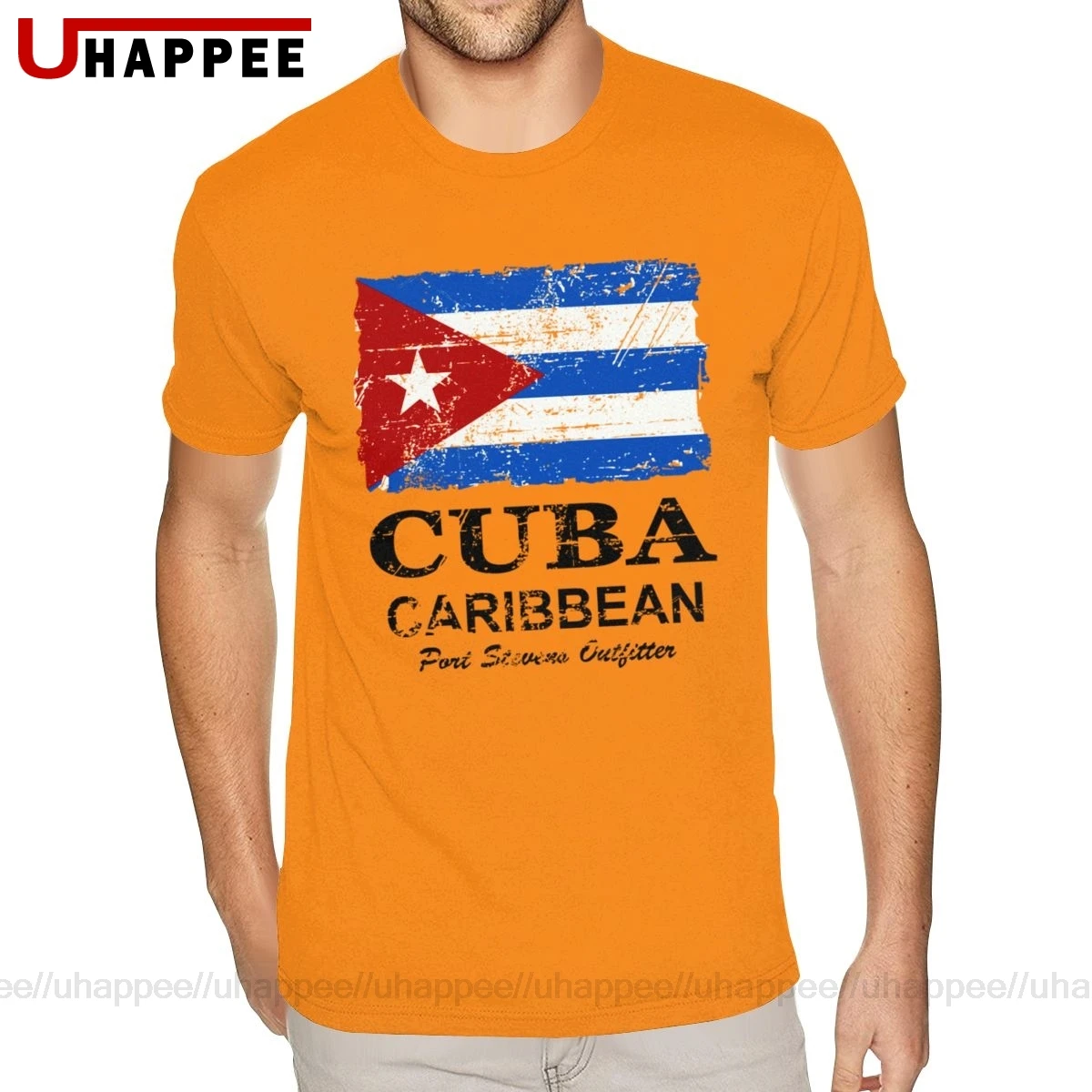Мужская винтажная рубашка с изображением флага Кубы на заказ хлопковая футболка