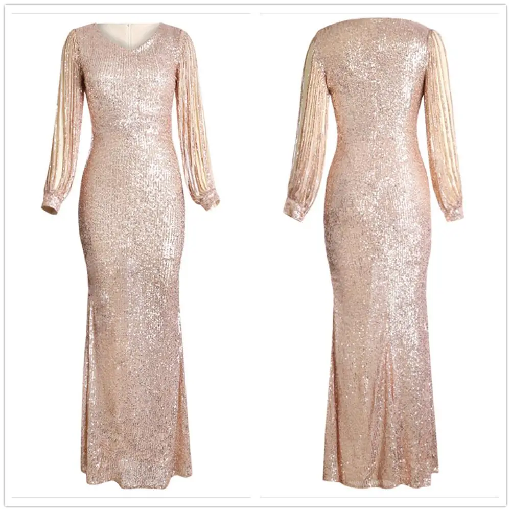 

Sequins Elegant Evening Party Club Dress Bodycon Long Maxi Dress Women Elegant Tassel Long Sleeve Outfit Dress Vintage Vestidos