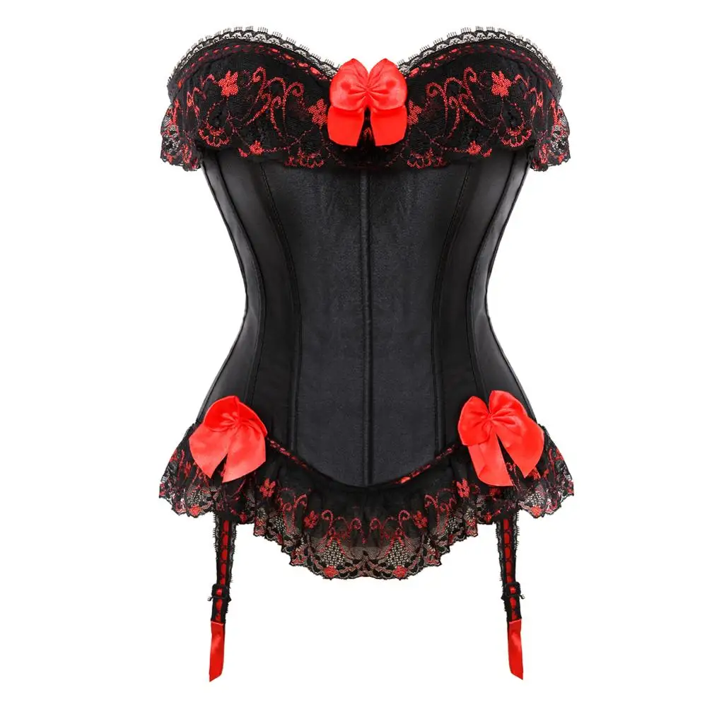 

Corsets and Bustiers for Women Steampunk Satin Push Up Lace up Boned Corsetto Plus Size Gothic Korsett Carnival Party Clubwear