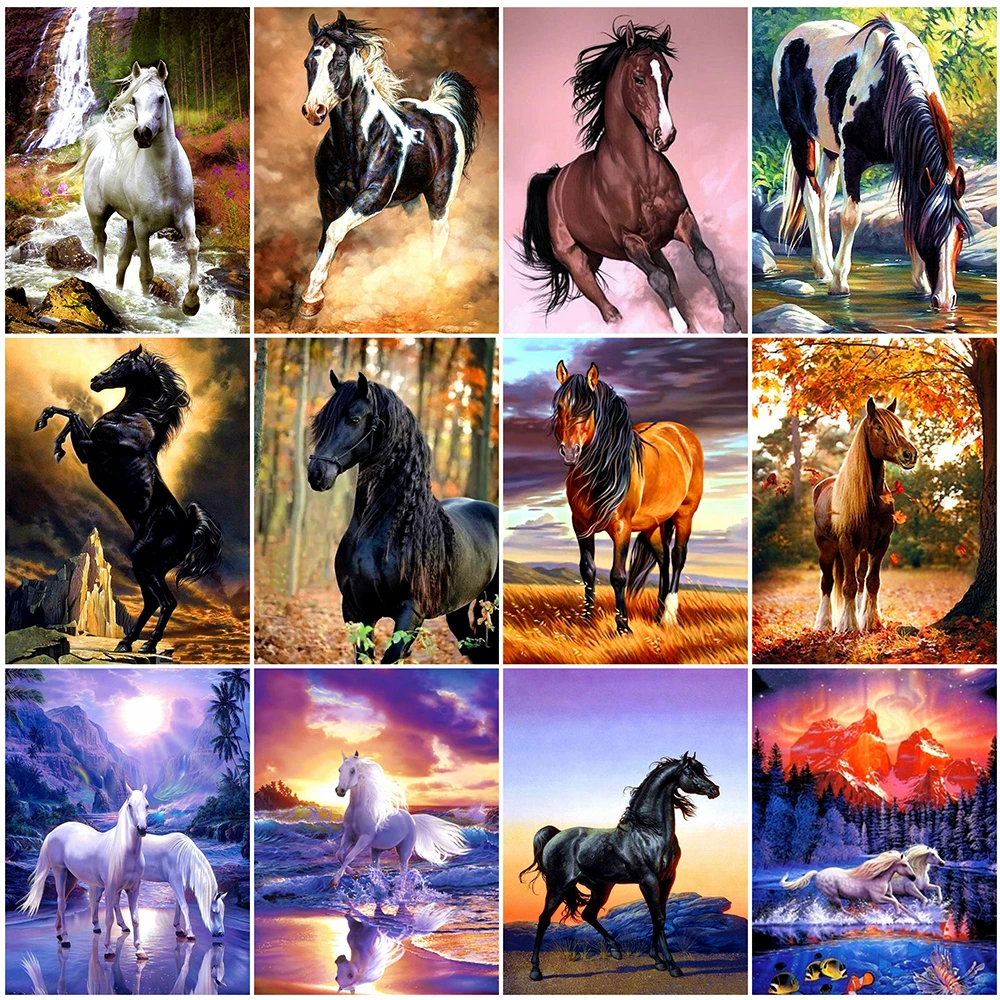 

Diamond Painting Horse Mosaic Art Diamond Embroidery Animal DIY Picture Of Rhinestones Cross Stitch Wall Decor