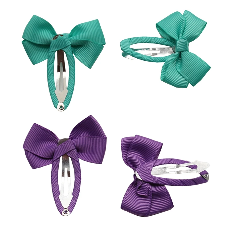 2pcs/lot 2 Inches Solid Color Handmade Bows Bangs Hairpins Fashion Baby Girls Hair Clips Infant Headwear Kids Photography Props | Мать и
