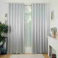sliver solid color high blackout insulated curtains with shade cloth insulated fabric curtain for home living room window decor