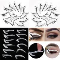 24 pcs eyeliner stencils eye makeup template stickers card 12 styles non woven eyeliner eyeshadow 3 minute lazy of shaping tools