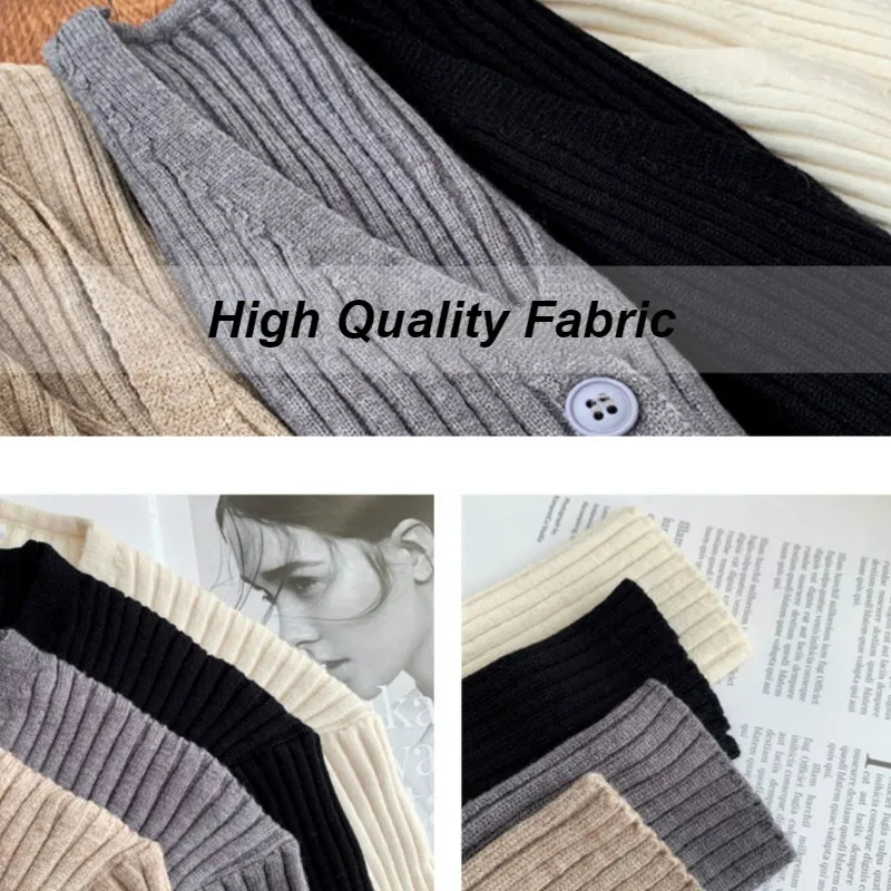 

Sweaters Cardigan Women Knitted V-neck Solid Simple Fashion All-match Open-stitch Casual Slim Elegant Vintage Ladies Chic Daily