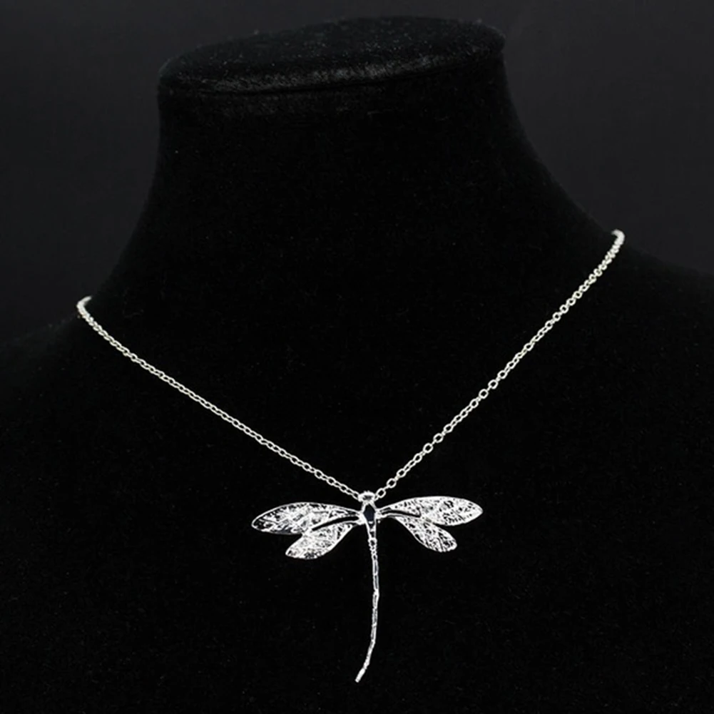 Fashion Women Necklace Dragonfly Pendant Clavicle Chain Necklace Adjustable Jewelry Gift цепь на шею украшения женские images - 6