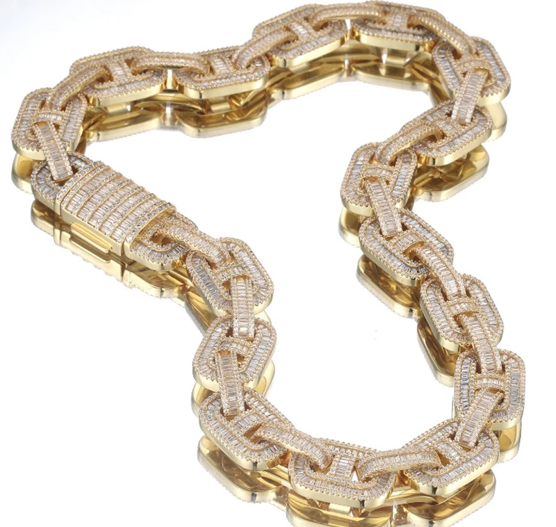 

15mm 18k gold-plated street hip-hop zircon necklace 210324-86