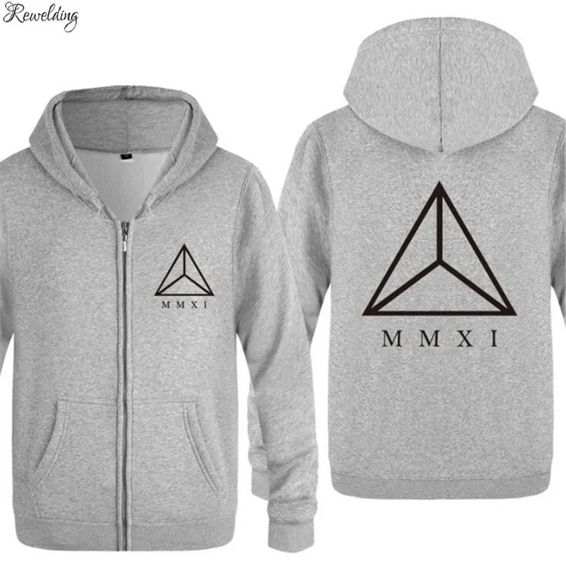 Для мужчин s Толстовка TRIANGLE MMXI SWAG печатных Толстовки с капюшоном на молнии скейт