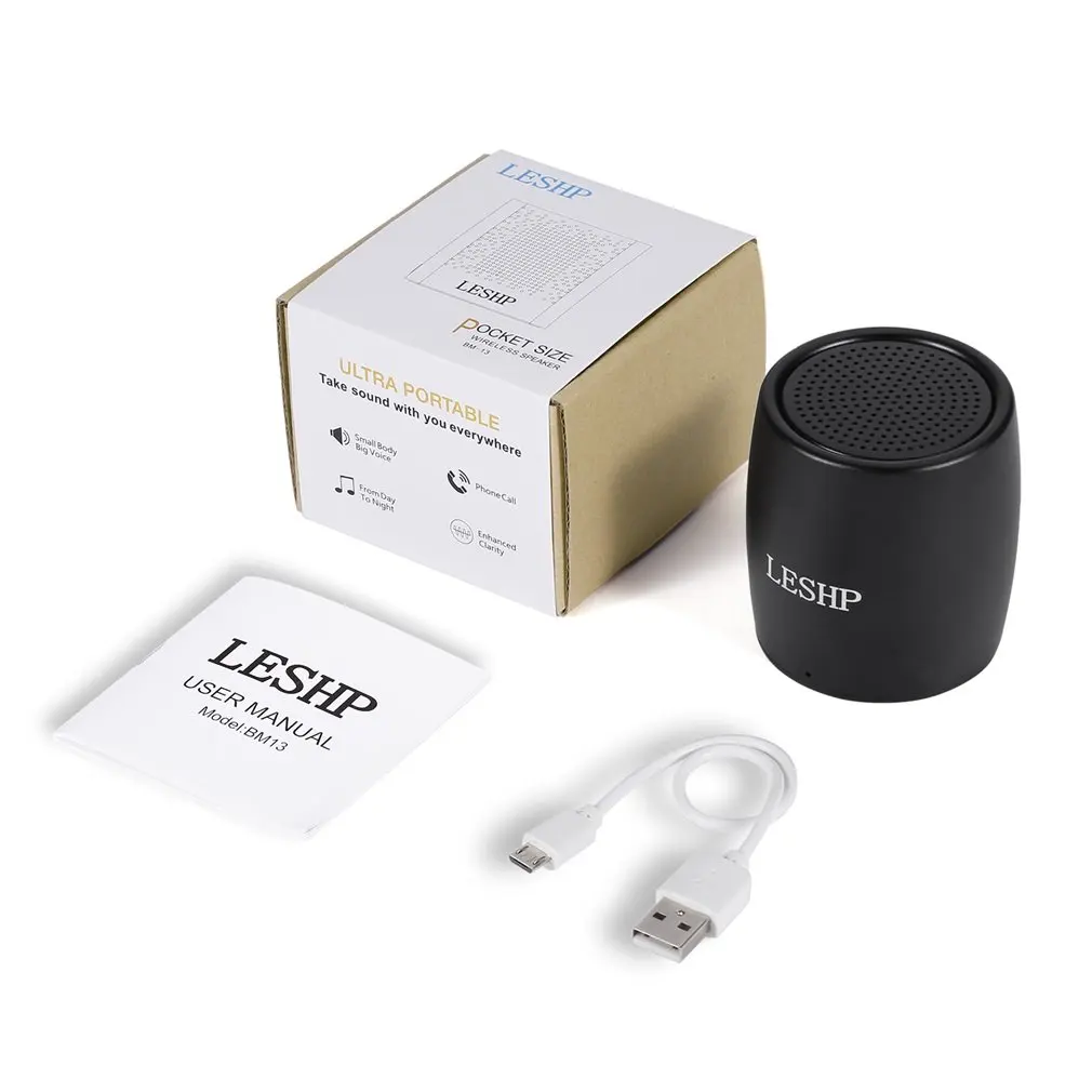 LESHP Портативный беспроводной Bluetooth 3 0 динамик Прочный лучший бас 3D стерео
