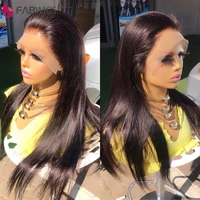 fabwigs 13x6 lace frontal wig pre plucked brazilian straight transparent lace wigs with baby hair 180 density human remy hair