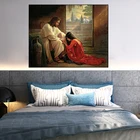 Картина на холсте Спаситель Иисуса с красным платьем, Постер и принты для христианства, настенные художественные картины для гостиной, домашний декор